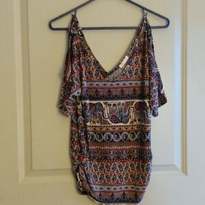 Pink peony blouse sz m